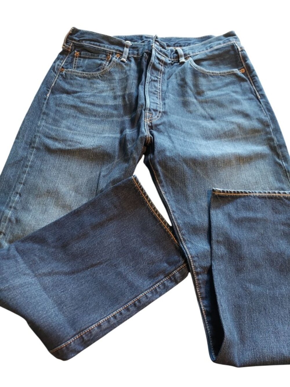 Levis 501 Button-Fly Mens Jeans W36 L30 Classic Fit Blue Denim 1478